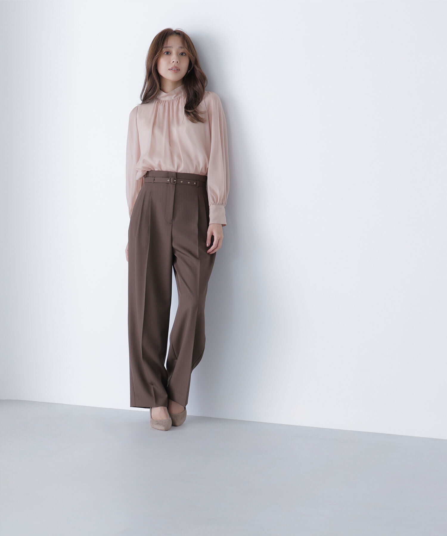  「ハイネックボリュームシアーブラウス」|シャツ・ブラウス|