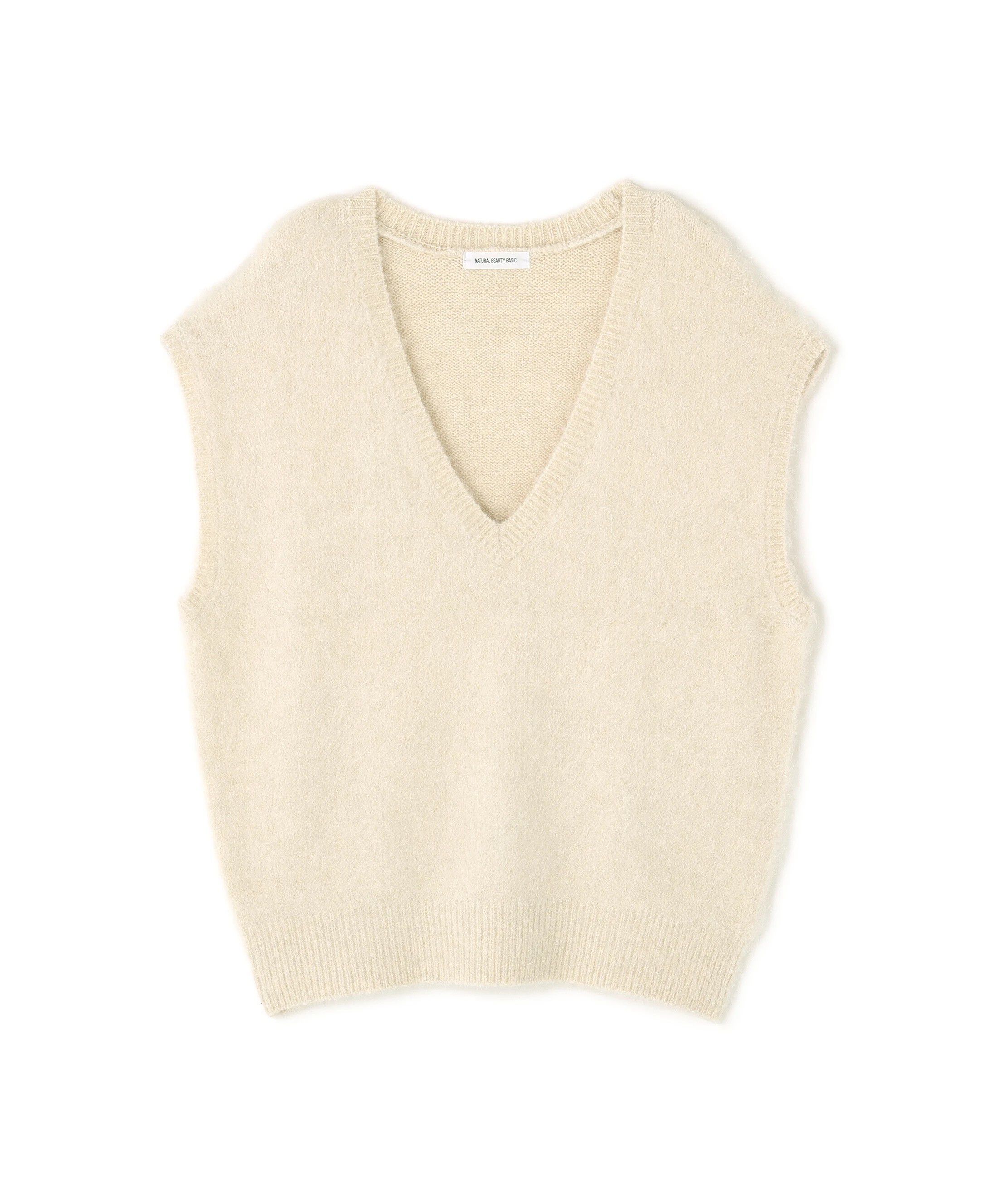  「ヘアリーVネックベスト」|ニット・セーター|