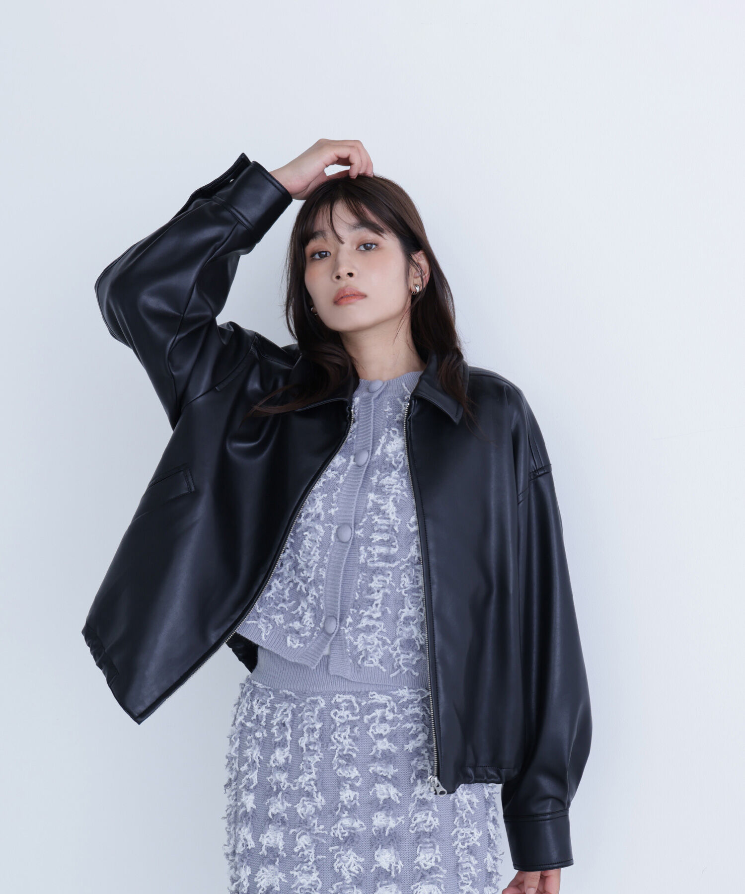  「フェイクレザードロストブルゾン」|ブルゾン・スタジャン|