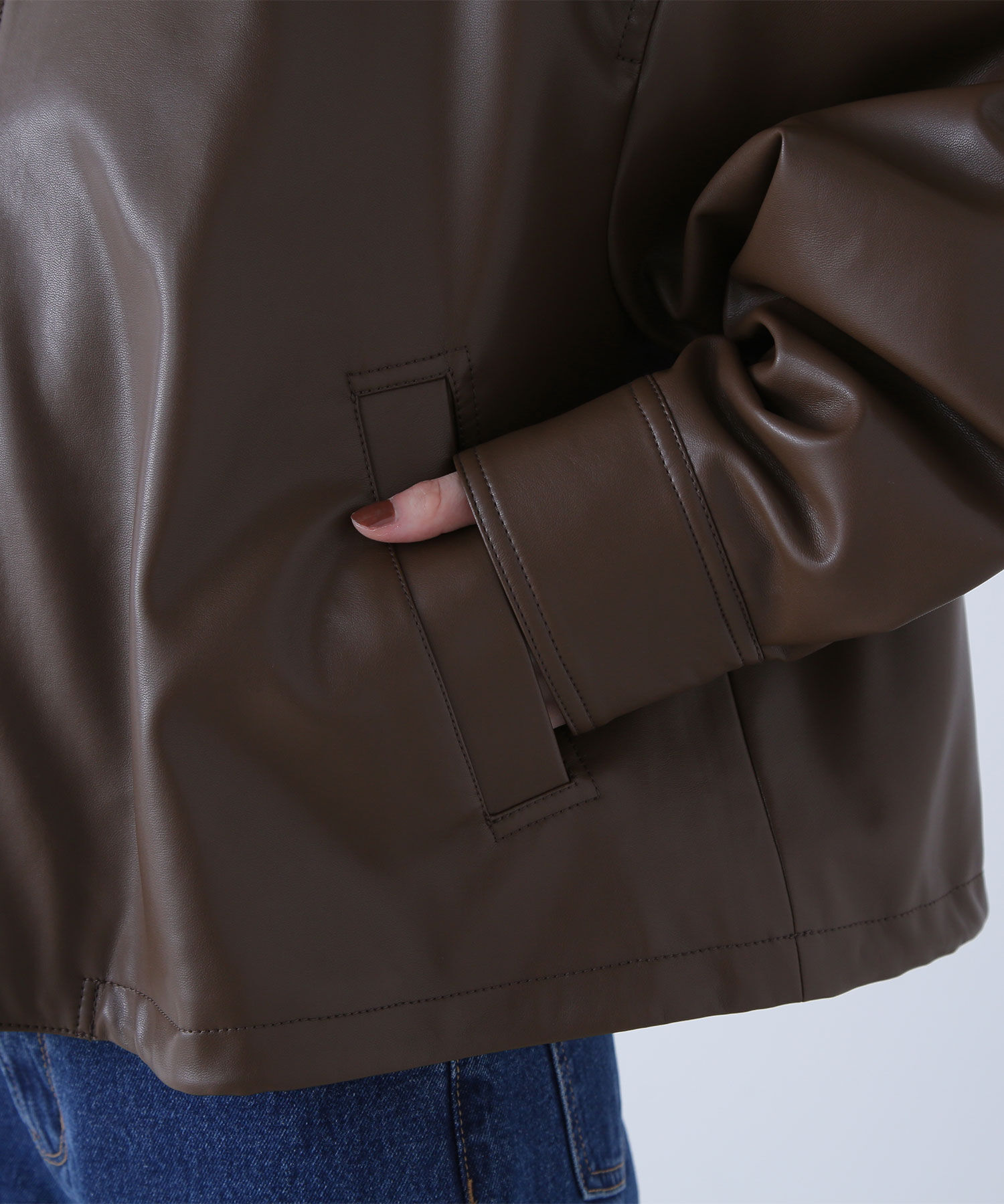  「フェイクレザードロストブルゾン」|ブルゾン・スタジャン|