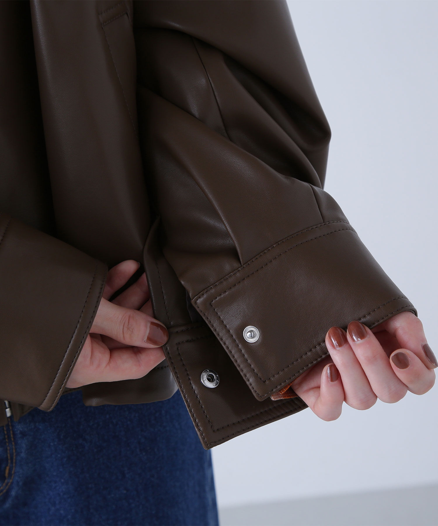  「フェイクレザードロストブルゾン」|ブルゾン・スタジャン|