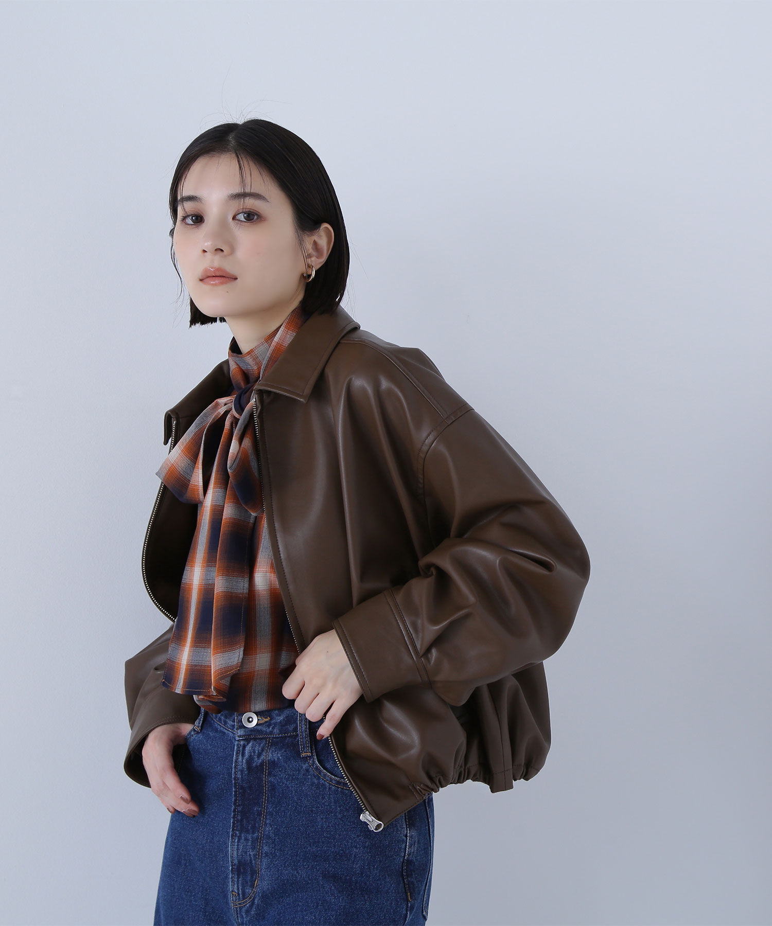  「フェイクレザードロストブルゾン」|ブルゾン・スタジャン|