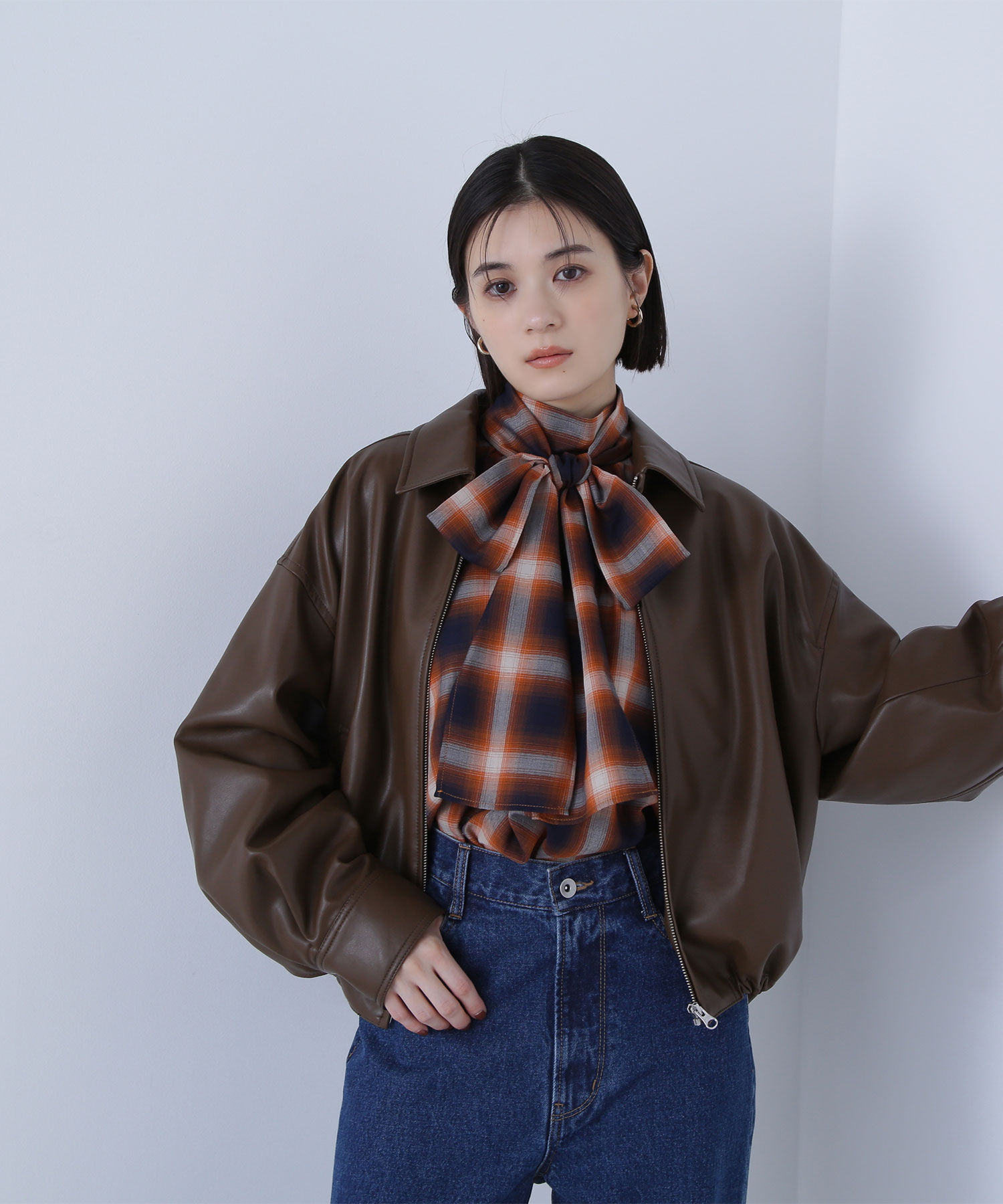  「フェイクレザードロストブルゾン」|ブルゾン・スタジャン|