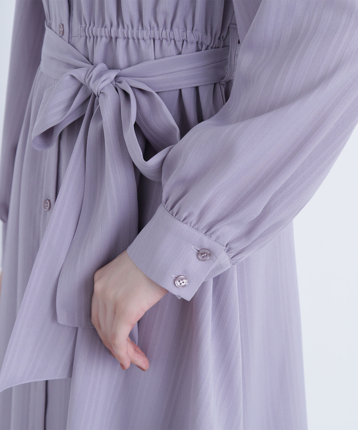  「ベルテッドシャドーストライプワンピース」|ワンピース|