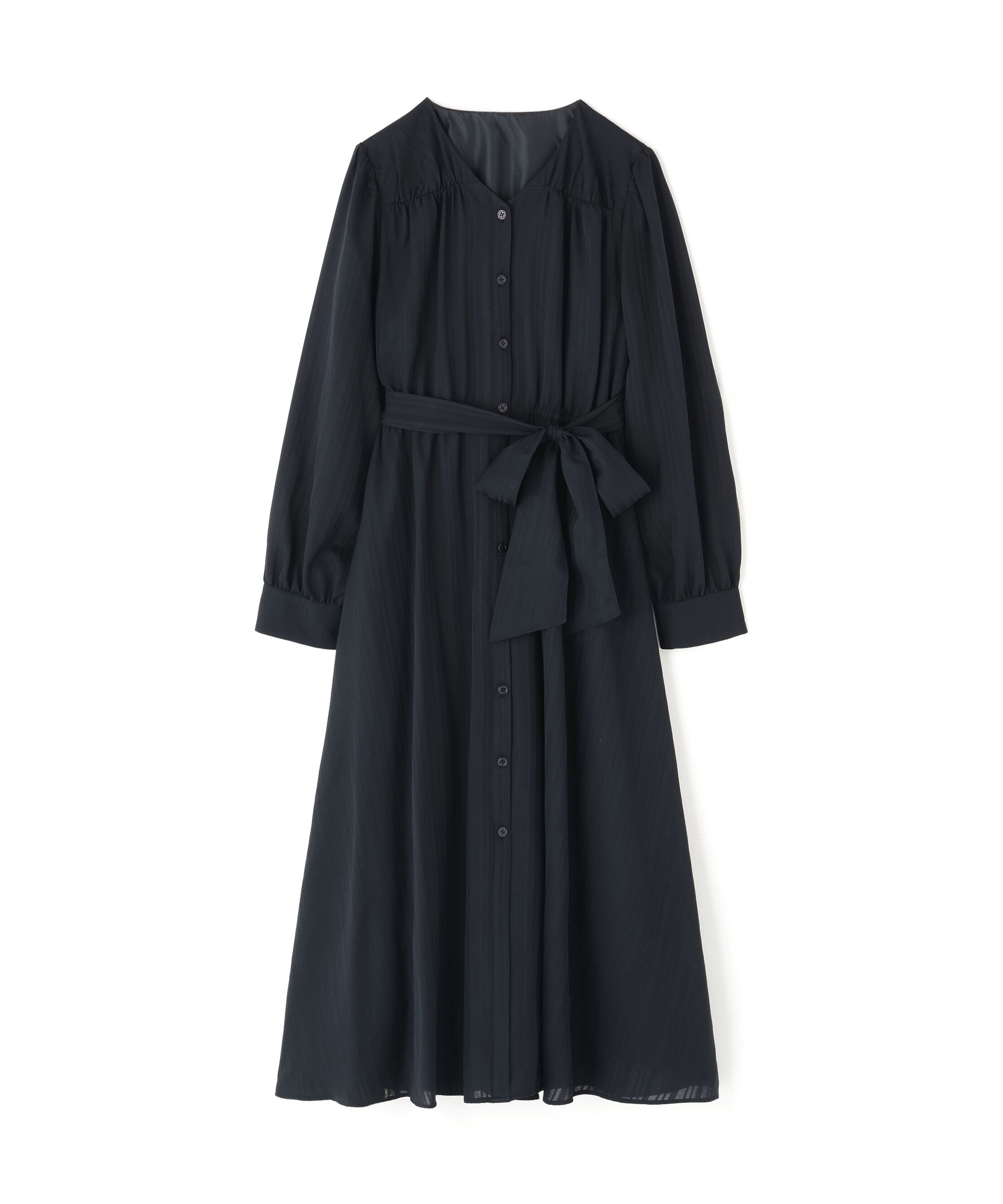  「ベルテッドシャドーストライプワンピース」|ワンピース|