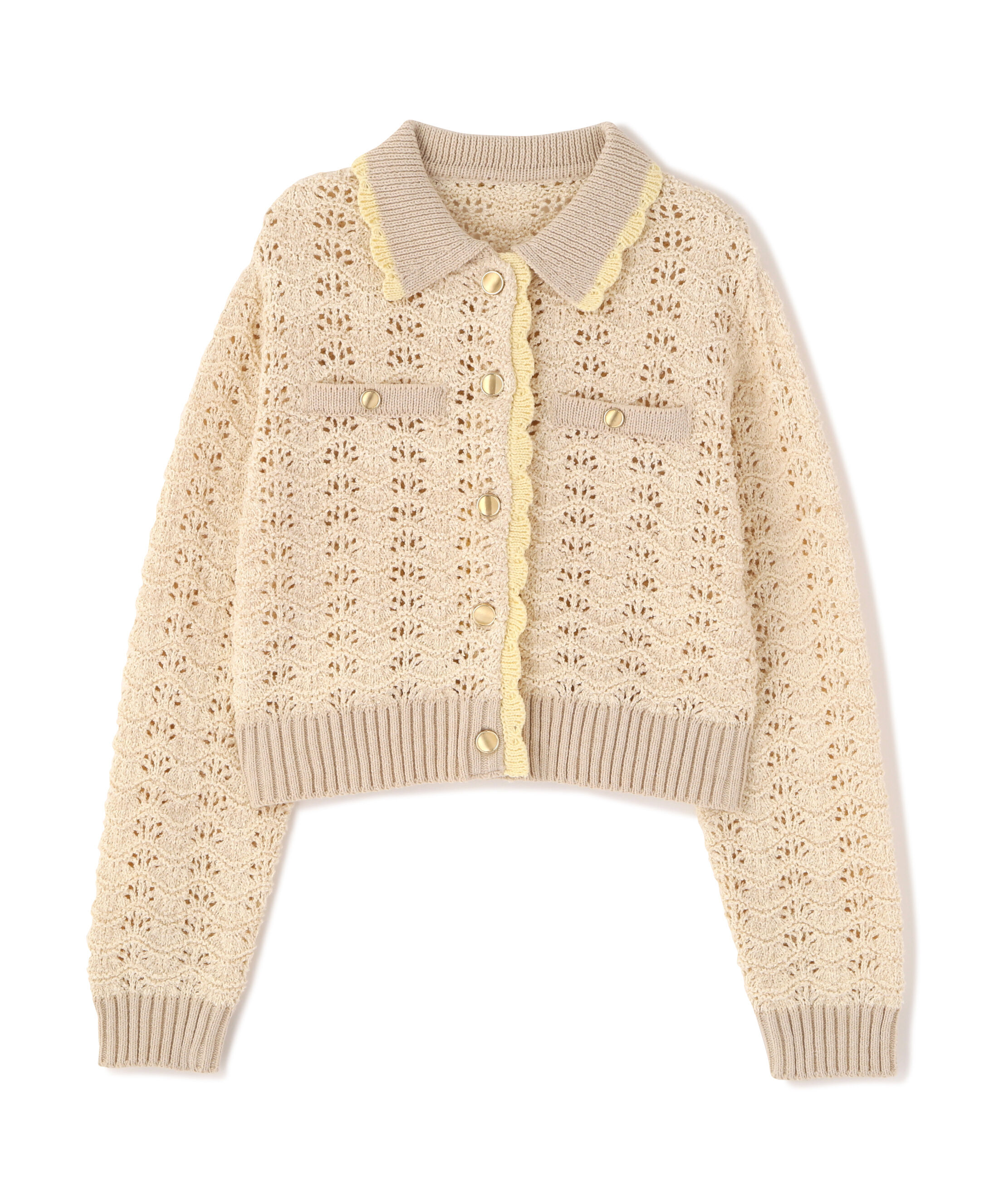  「ミニブークレツィードライク配色ニットカーディガン」|ニット・セーター|