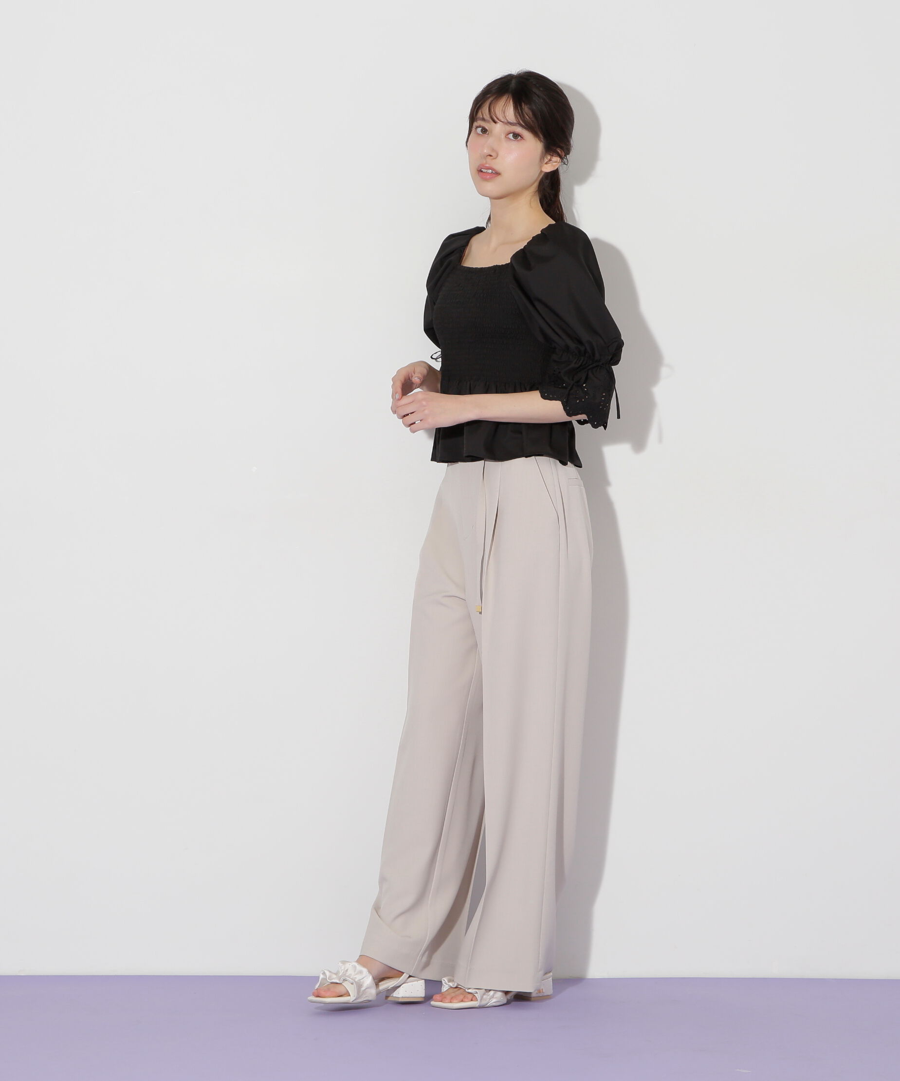  「エンブロイダリーパフブラウス」|シャツ・ブラウス|