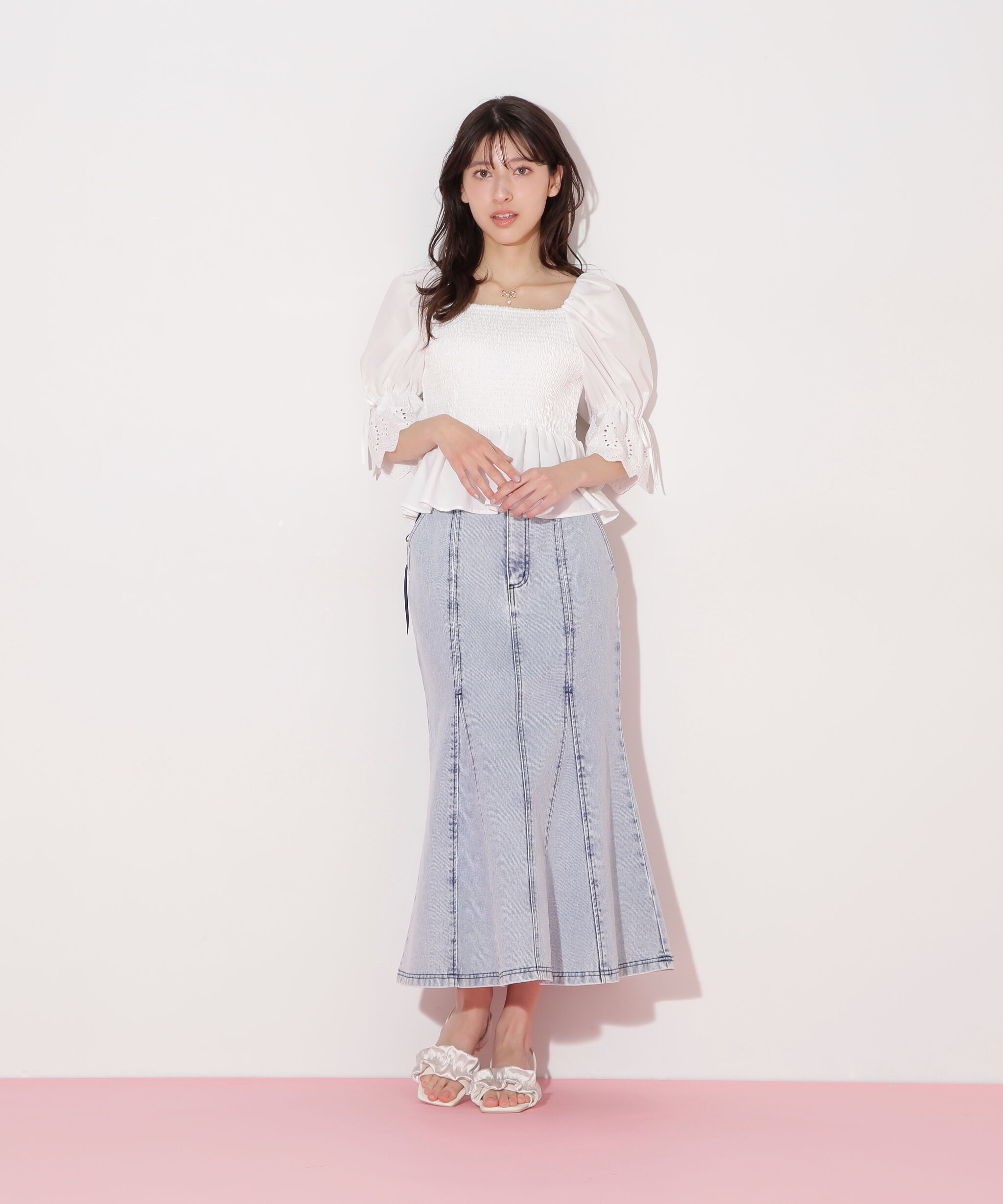  「エンブロイダリーパフブラウス」|シャツ・ブラウス|