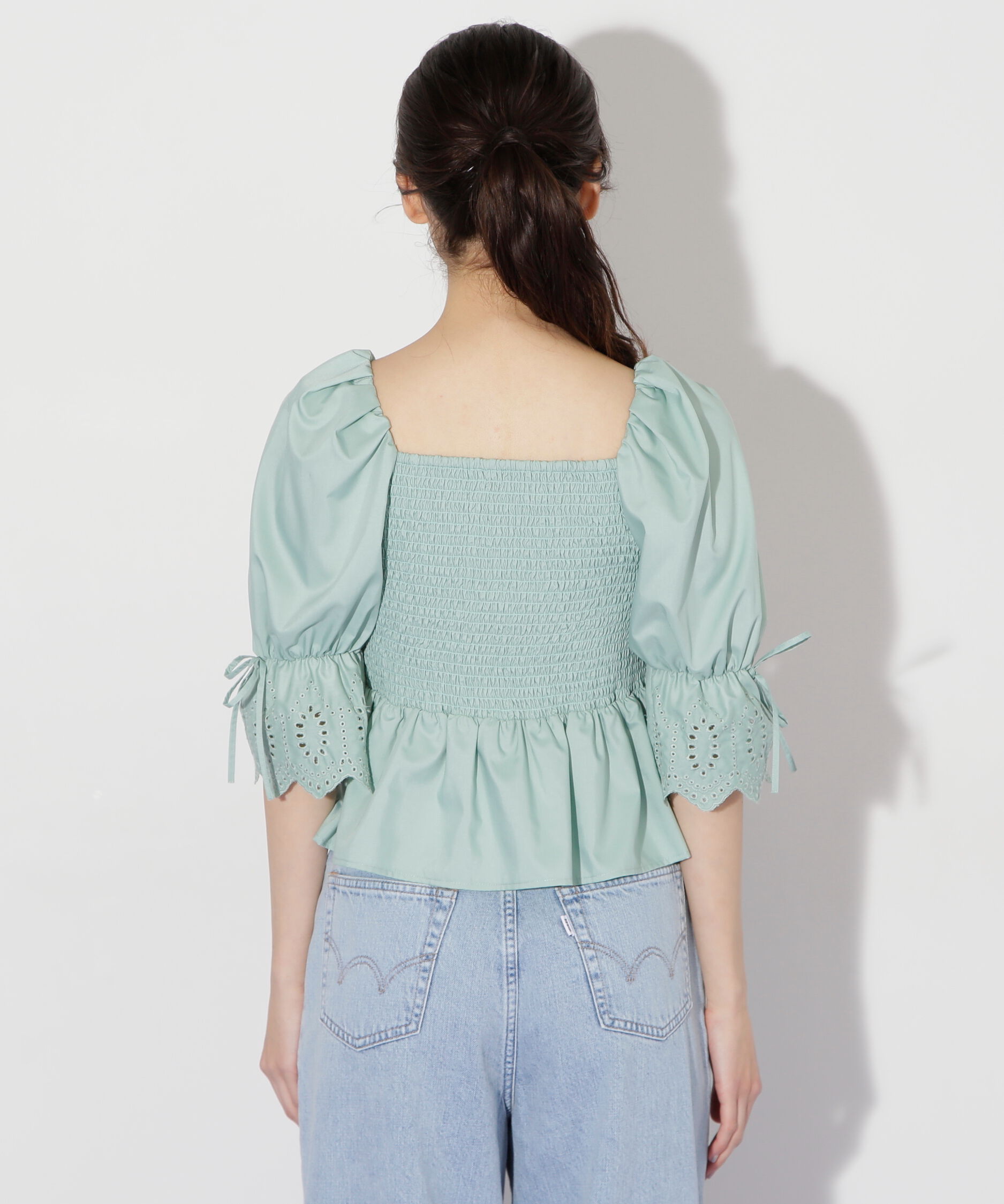  「エンブロイダリーパフブラウス」|シャツ・ブラウス|