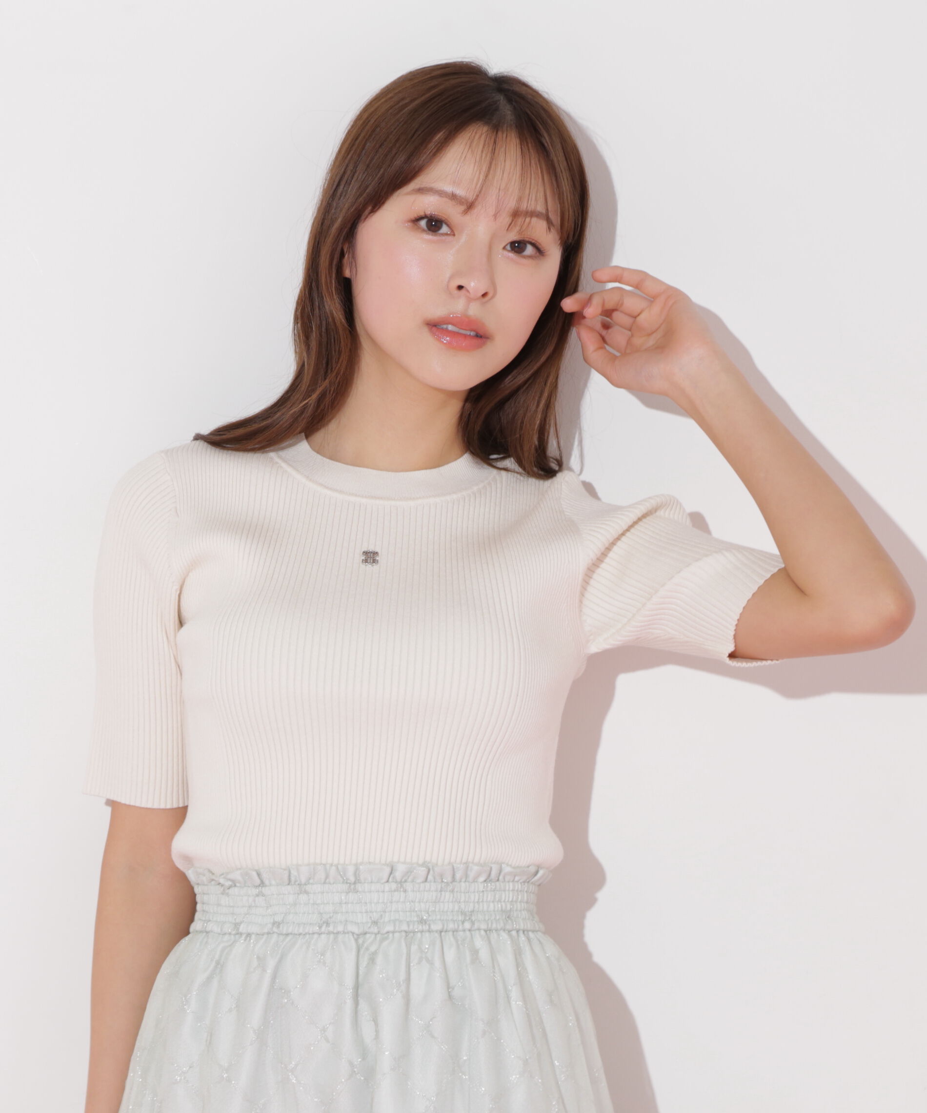  「メタルプレートリブニット」|ニット・セーター|