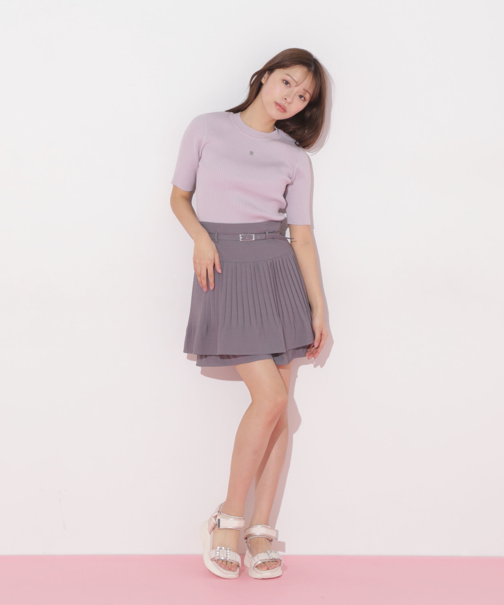  「メタルプレートリブニット」|ニット・セーター|