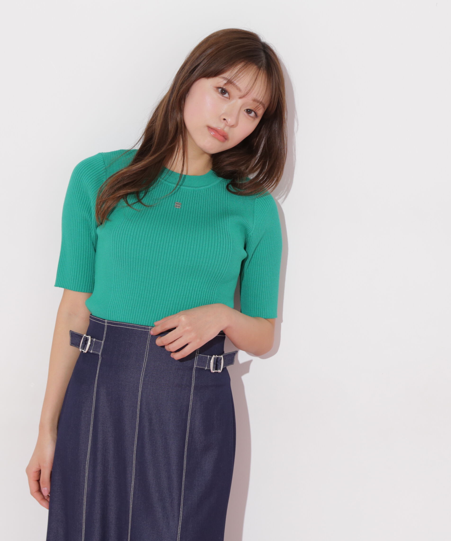  「メタルプレートリブニット」|ニット・セーター|