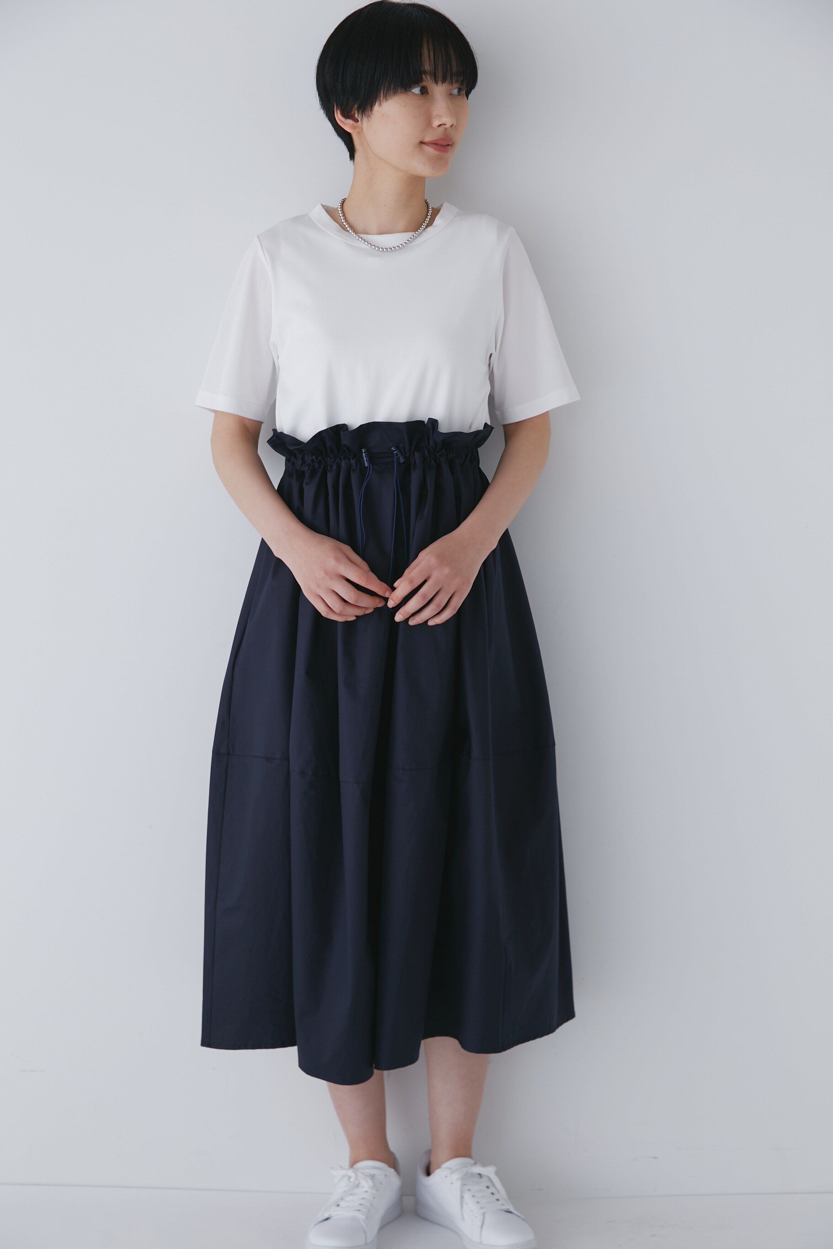  「◆Ｔ／Ｃトリコットバイオワンピース」|ワンピース|オフ&times;ネイビー