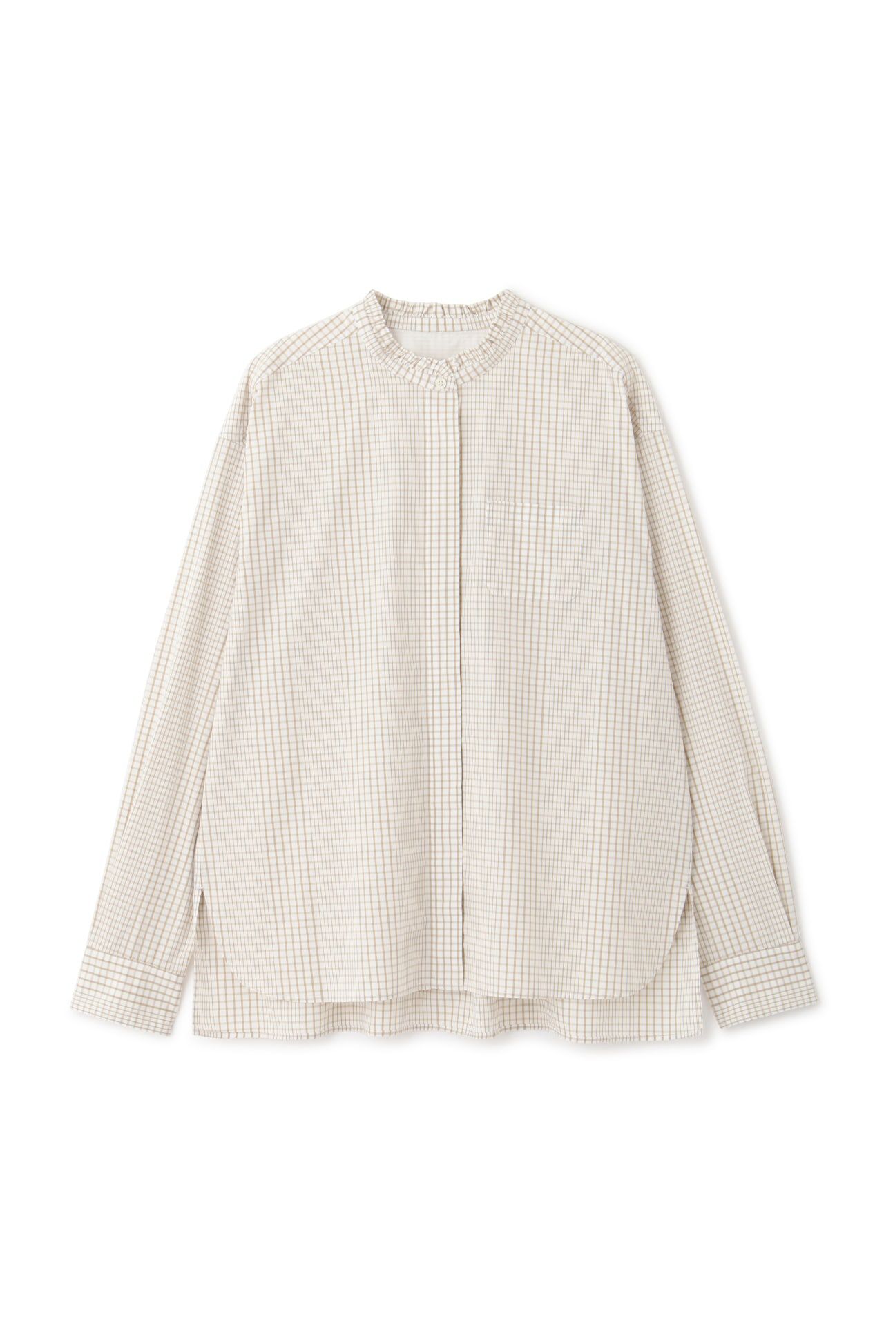  「◆スタンドフリルチェックブラウス」|シャツ・ブラウス|