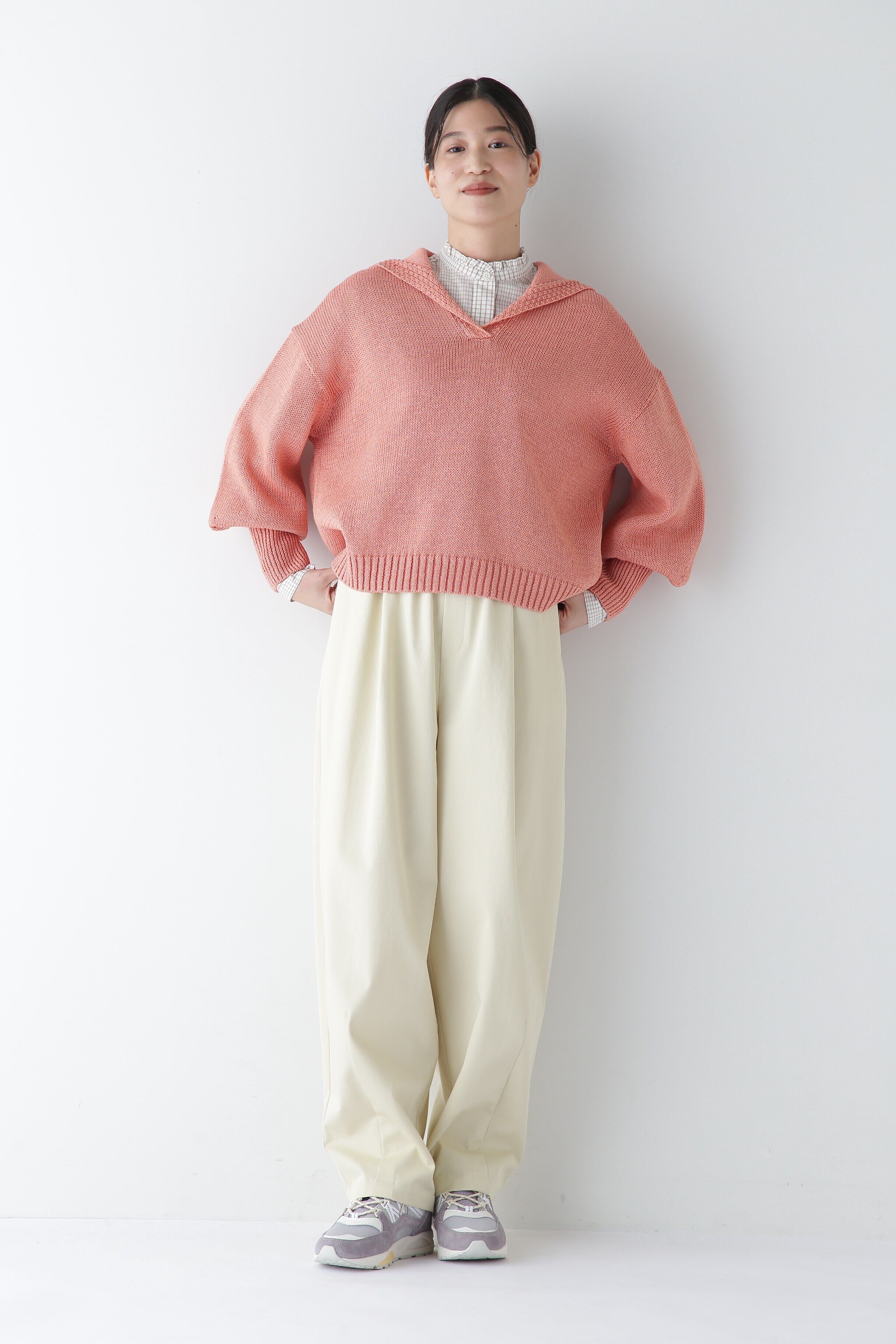  「◆スタンドフリルチェックブラウス」|シャツ・ブラウス|