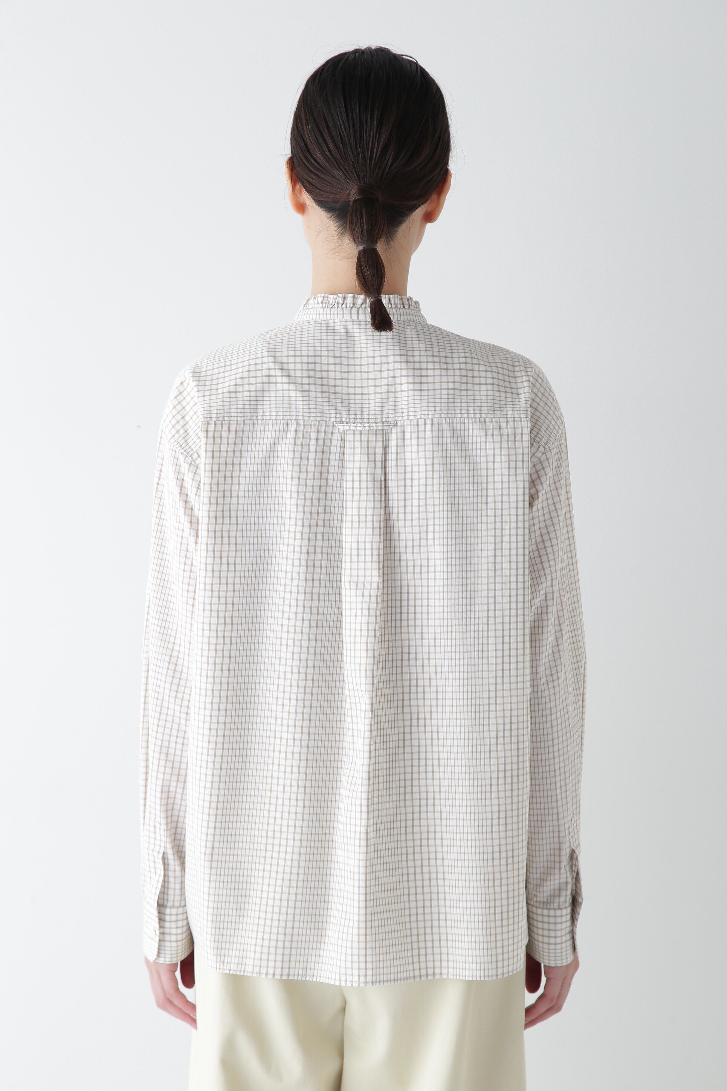  「◆スタンドフリルチェックブラウス」|シャツ・ブラウス|