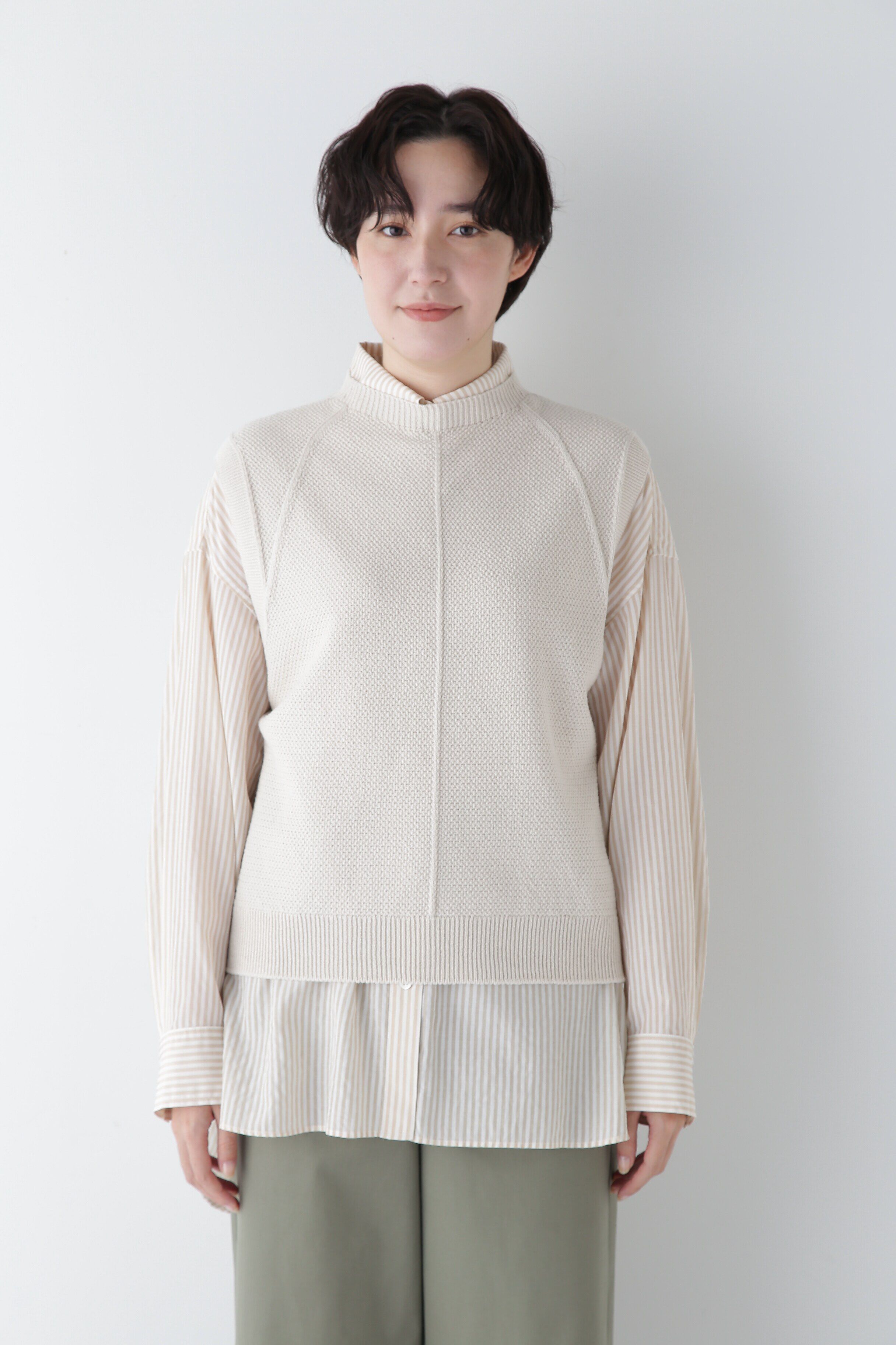  「◆【ウォッシャブル】コットンポリエステルリンクスベスト」|ニット・セーター|