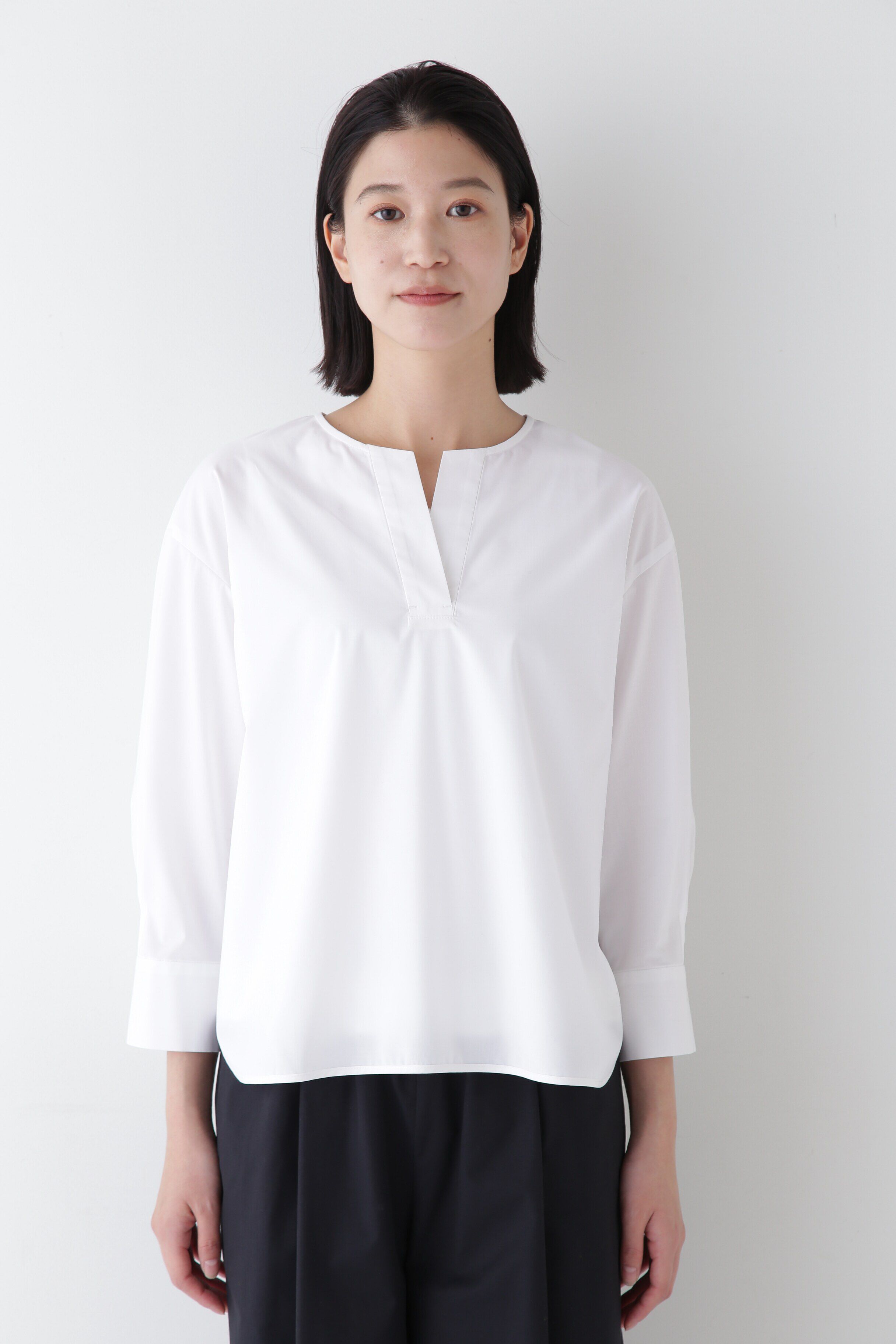  「◆スキッパーブロードブラウス」|シャツ・ブラウス|