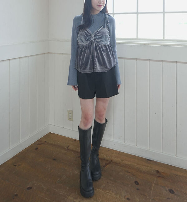 archives「ラインストーンベロアビスチェ&times;フレアリブニットＳＥＴ」|カーディガン|