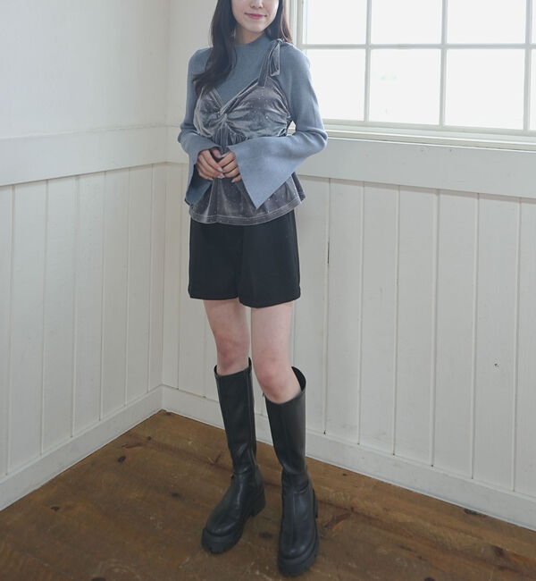 archives「ラインストーンベロアビスチェ&times;フレアリブニットＳＥＴ」|カーディガン|