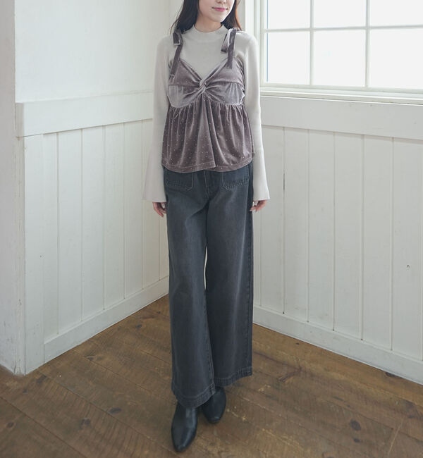 archives「ラインストーンベロアビスチェ&times;フレアリブニットＳＥＴ」|カーディガン|