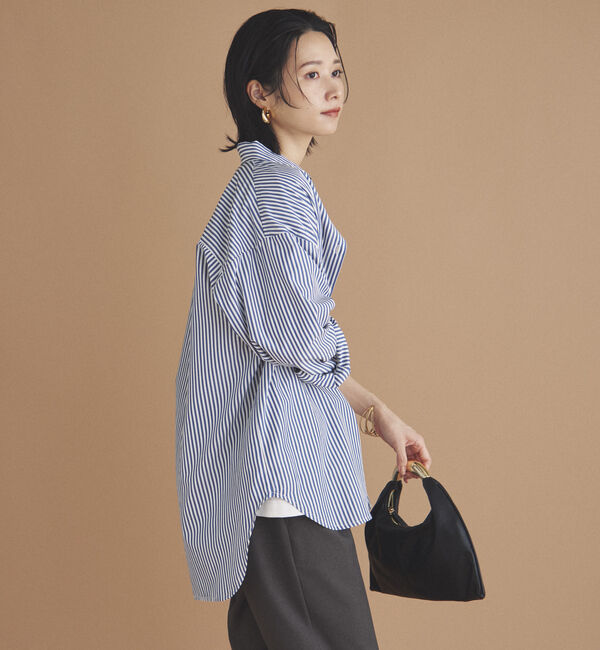Doux archives「ストライプベーシックオーバーシャツ」|シャツ・ブラウス|