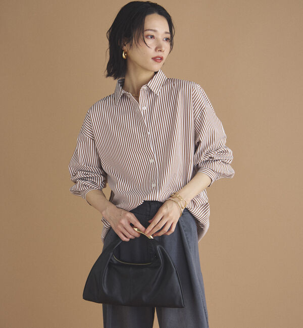 Doux archives「ストライプベーシックオーバーシャツ」|シャツ・ブラウス|