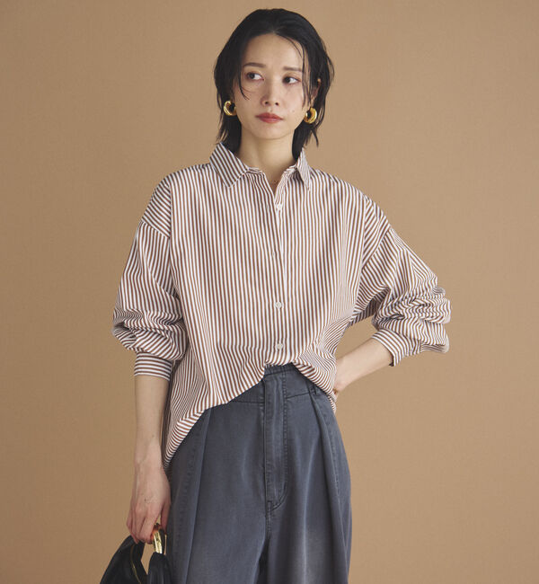 Doux archives「ストライプベーシックオーバーシャツ」|シャツ・ブラウス|