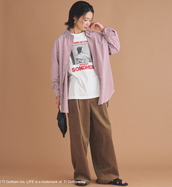 Doux archives「ストライプベーシックオーバーシャツ」|シャツ・ブラウス|