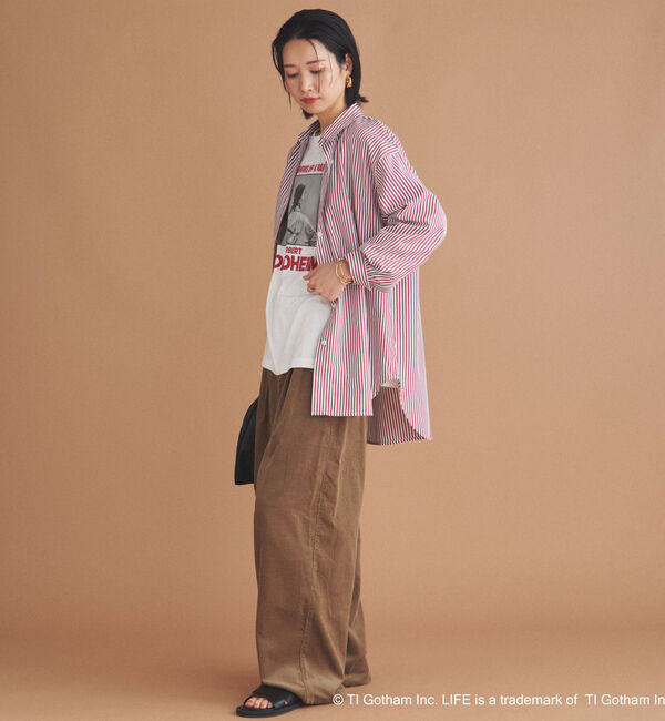 Doux archives「ストライプベーシックオーバーシャツ」|シャツ・ブラウス|