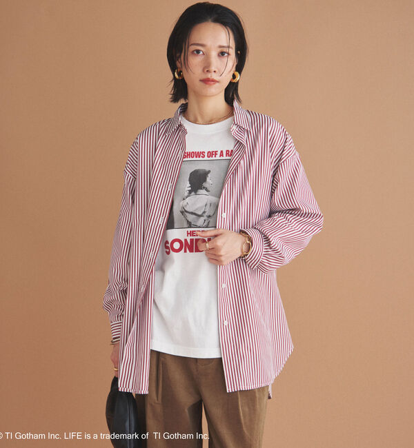 Doux archives「ストライプベーシックオーバーシャツ」|シャツ・ブラウス|