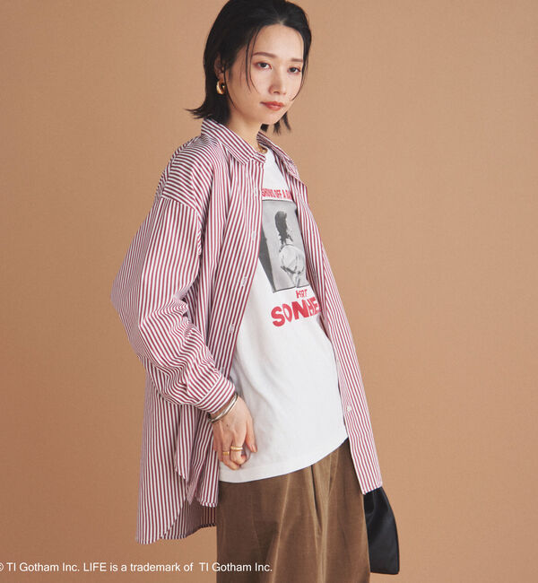 Doux archives「ストライプベーシックオーバーシャツ」|シャツ・ブラウス|