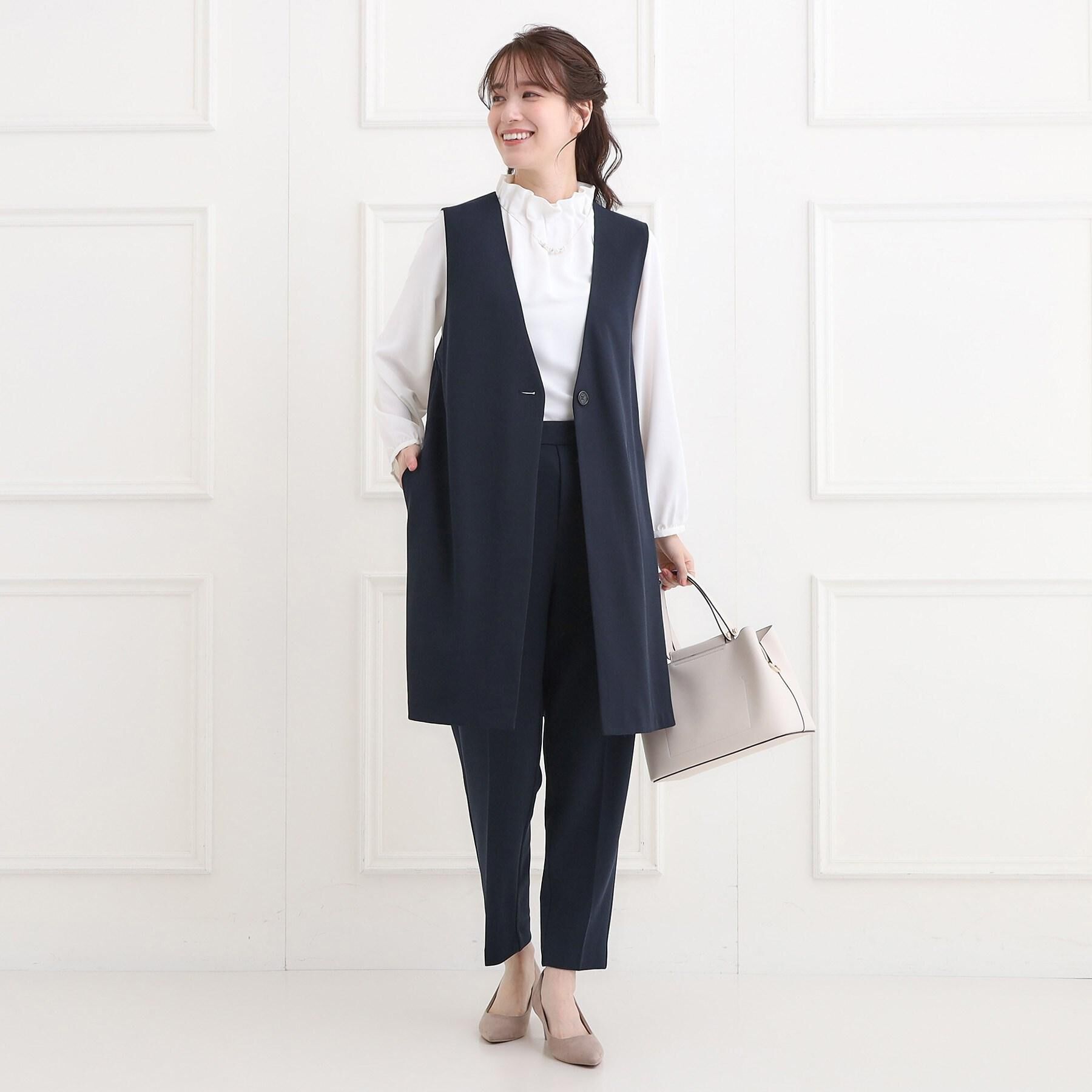 SHOO･LA･RUE「【洗濯機可/S-3L/イージーケア】きちんと楽に。カットジョーゼットテーパードパンツ」|その他|