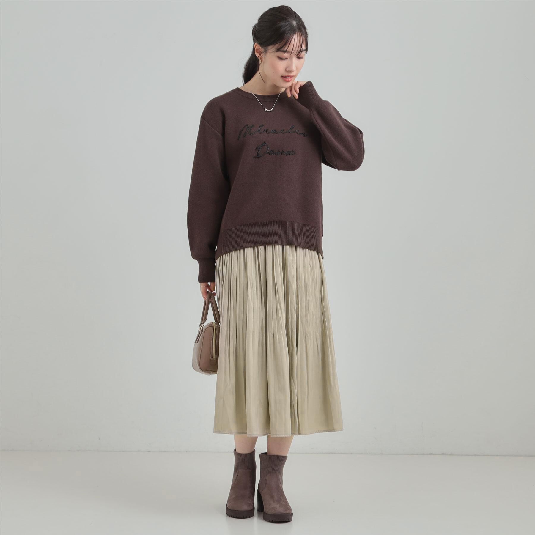 SHOO･LA･RUE「【着丈選べる/あったか】裏に秘密 プリーツスカート」|スカート|