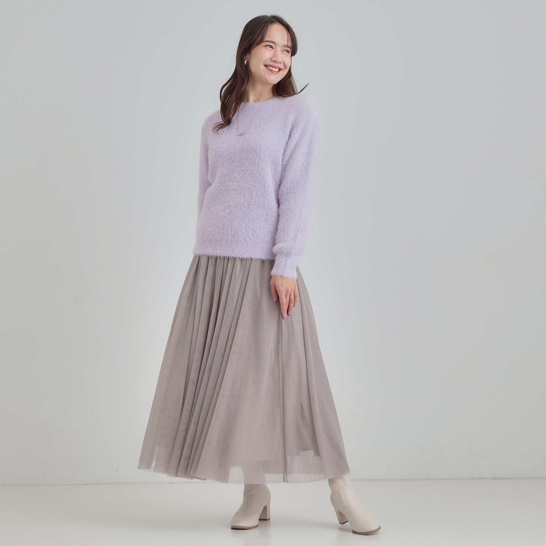 SHOO･LA･RUE「【S-LL】きらっと華やか ふんわりラメフェザーニット」|ニット・セーター|