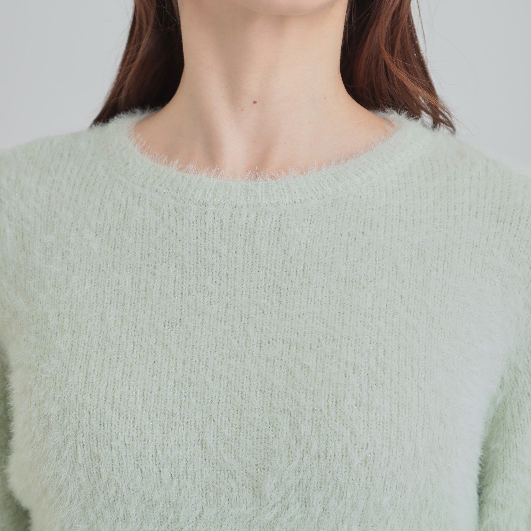 SHOO･LA･RUE「【S-LL】きらっと華やか ふんわりラメフェザーニット」|ニット・セーター|