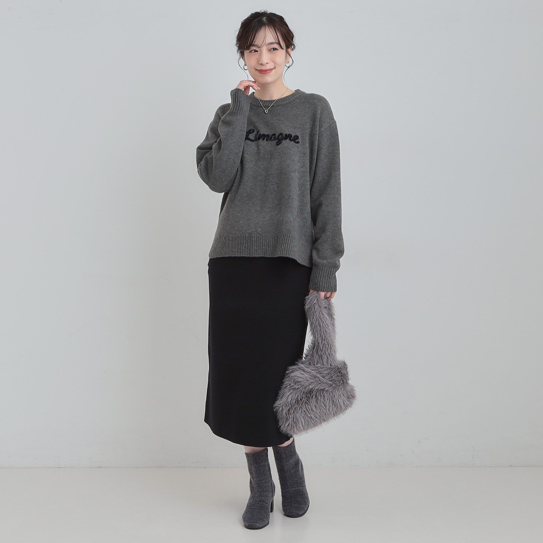 SHOO･LA･RUE「【S-LL/洗濯機可】ふわふわがやみつきになる柔らかさ スウェットライクロゴニット」|ニット・セーター|