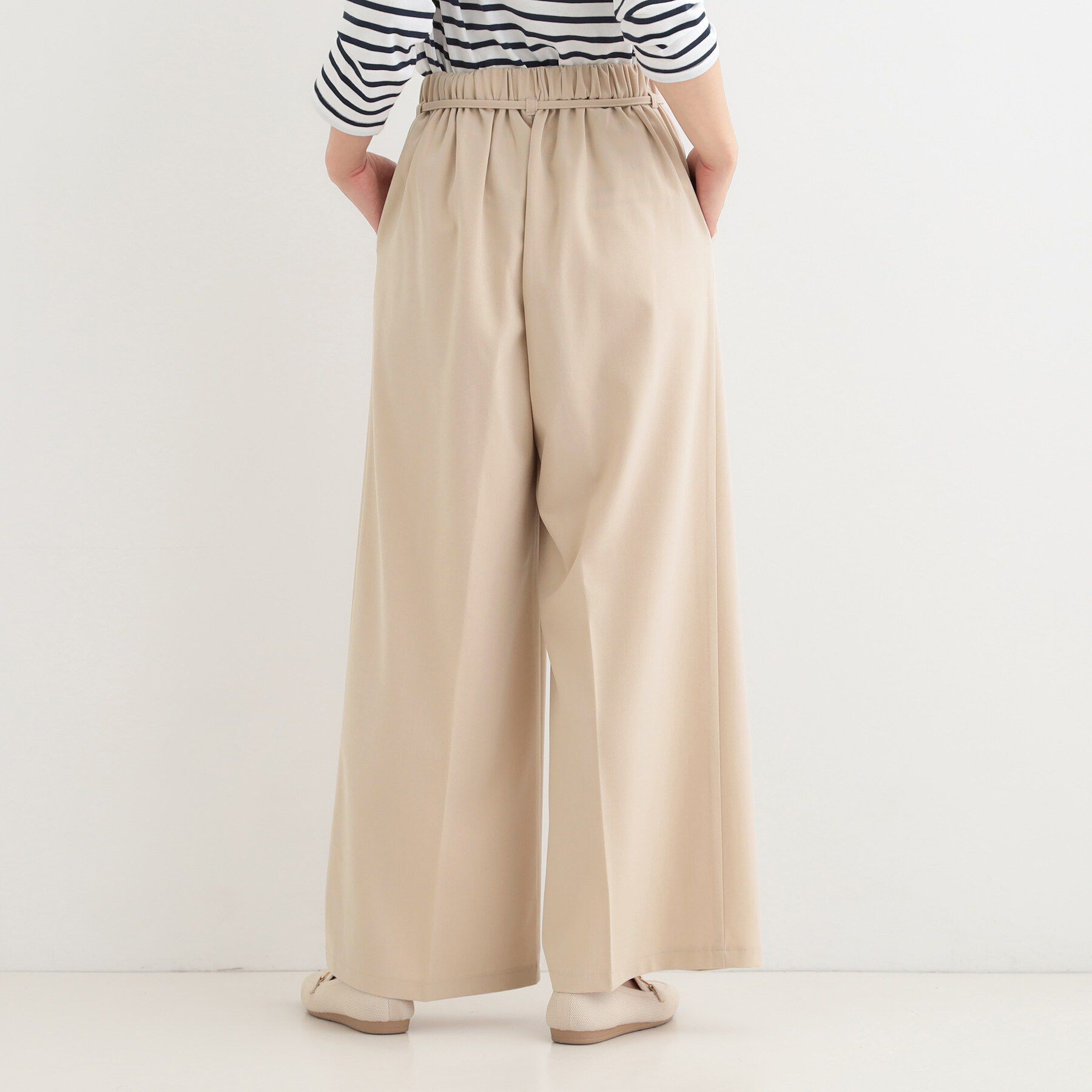 SHOO･LA･RUE「【着丈選べる/S-LL】センタープレスできちんと見え イージーワイドパンツ」|その他|