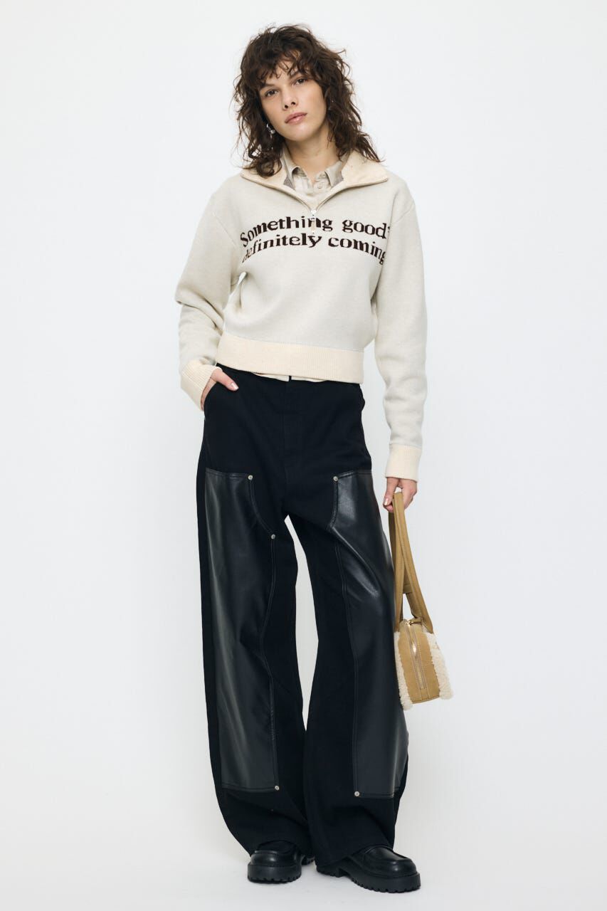 MOUSSY「LETTERED HALF ZIPセーター」|ニット・セーター|