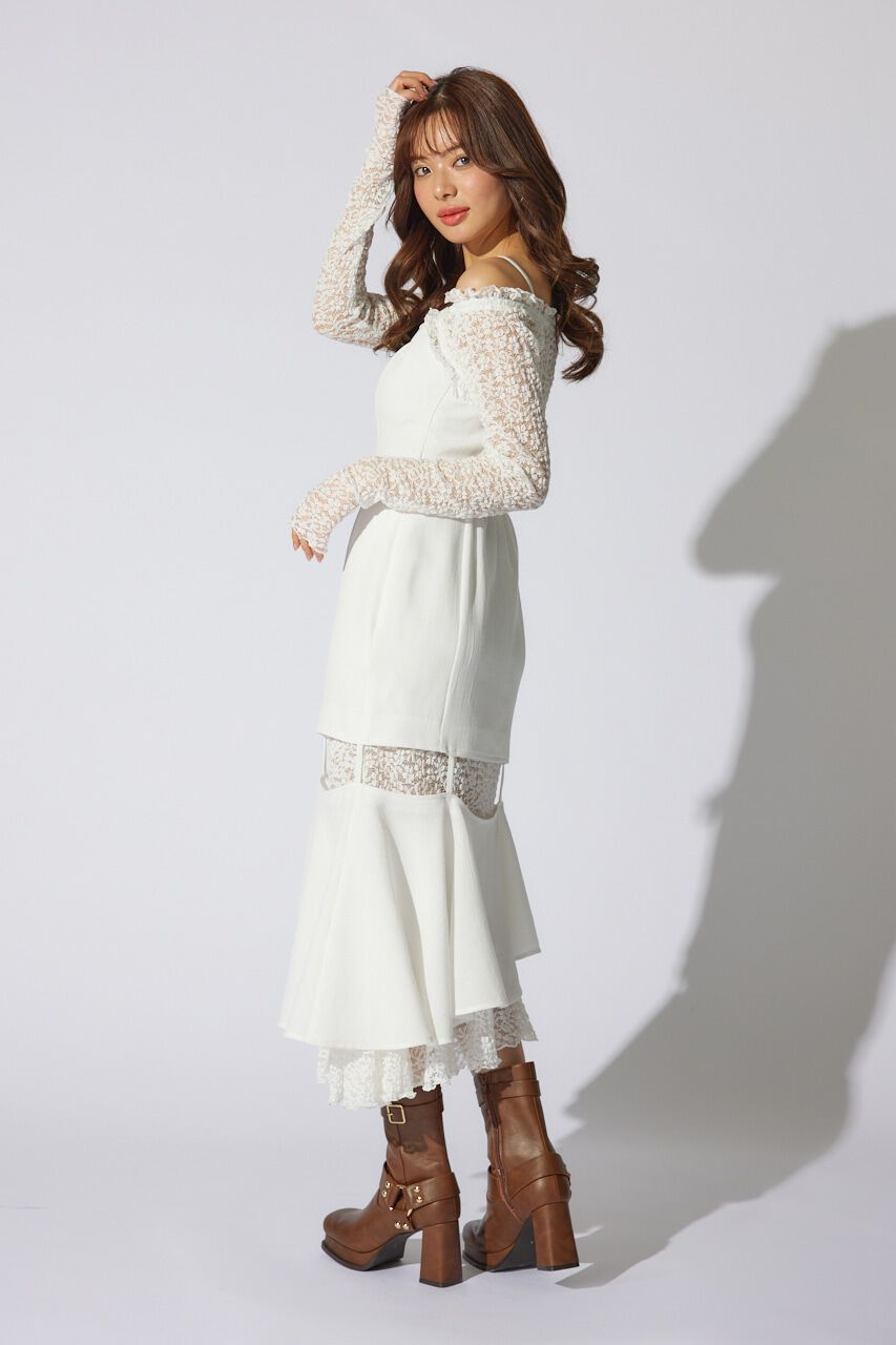 rienda「オフショルレースコンビマーメイドワンピース」|ワンピース|