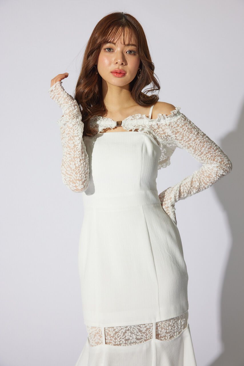 rienda「オフショルレースコンビマーメイドワンピース」|ワンピース|