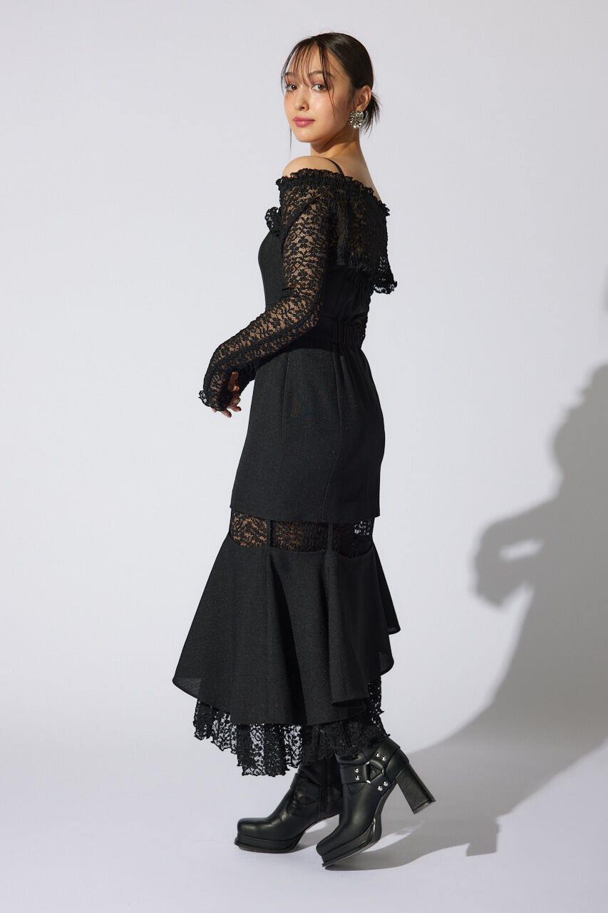 rienda「オフショルレースコンビマーメイドワンピース」|ワンピース|