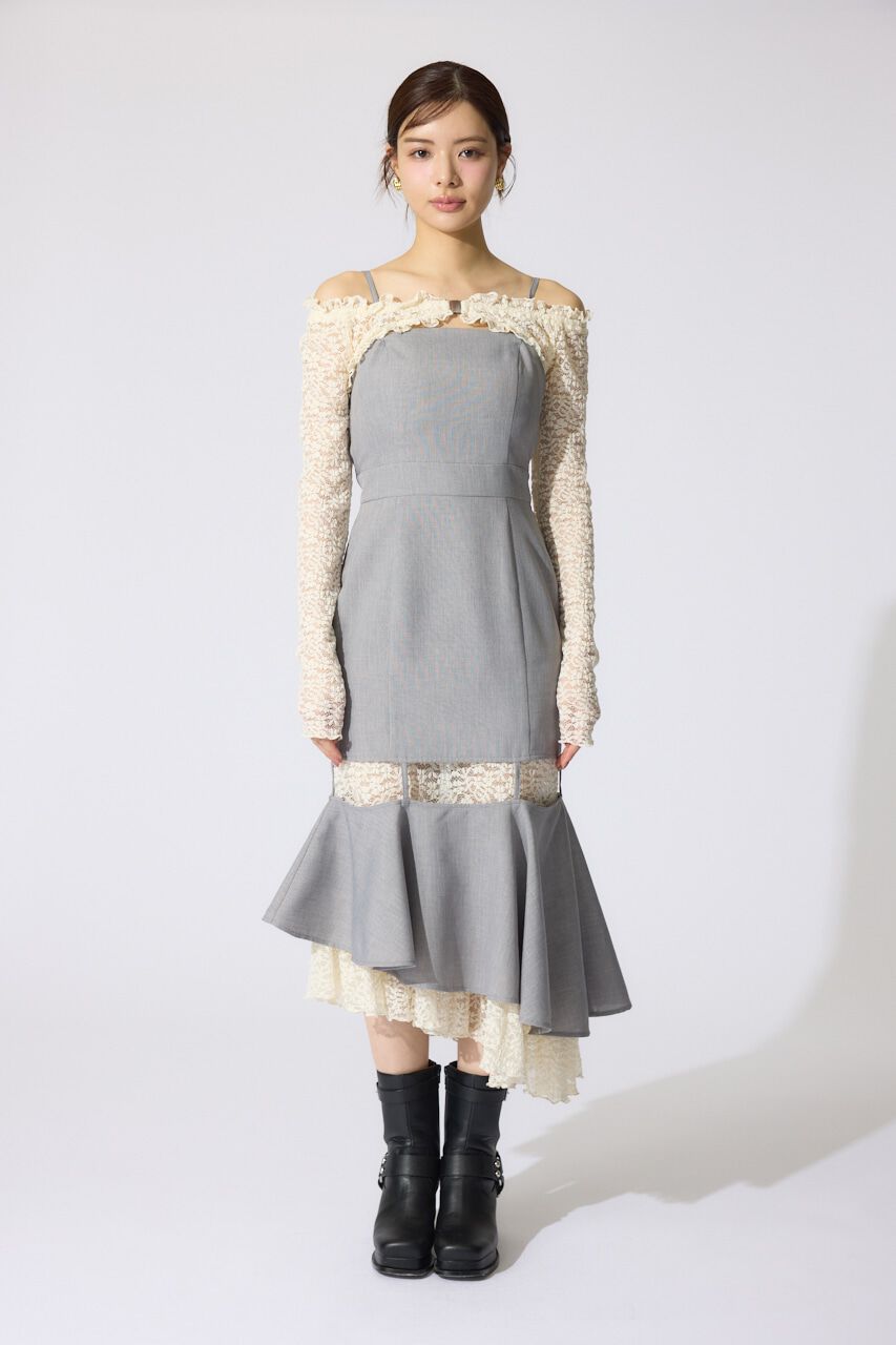 rienda「オフショルレースコンビマーメイドワンピース」|ワンピース|