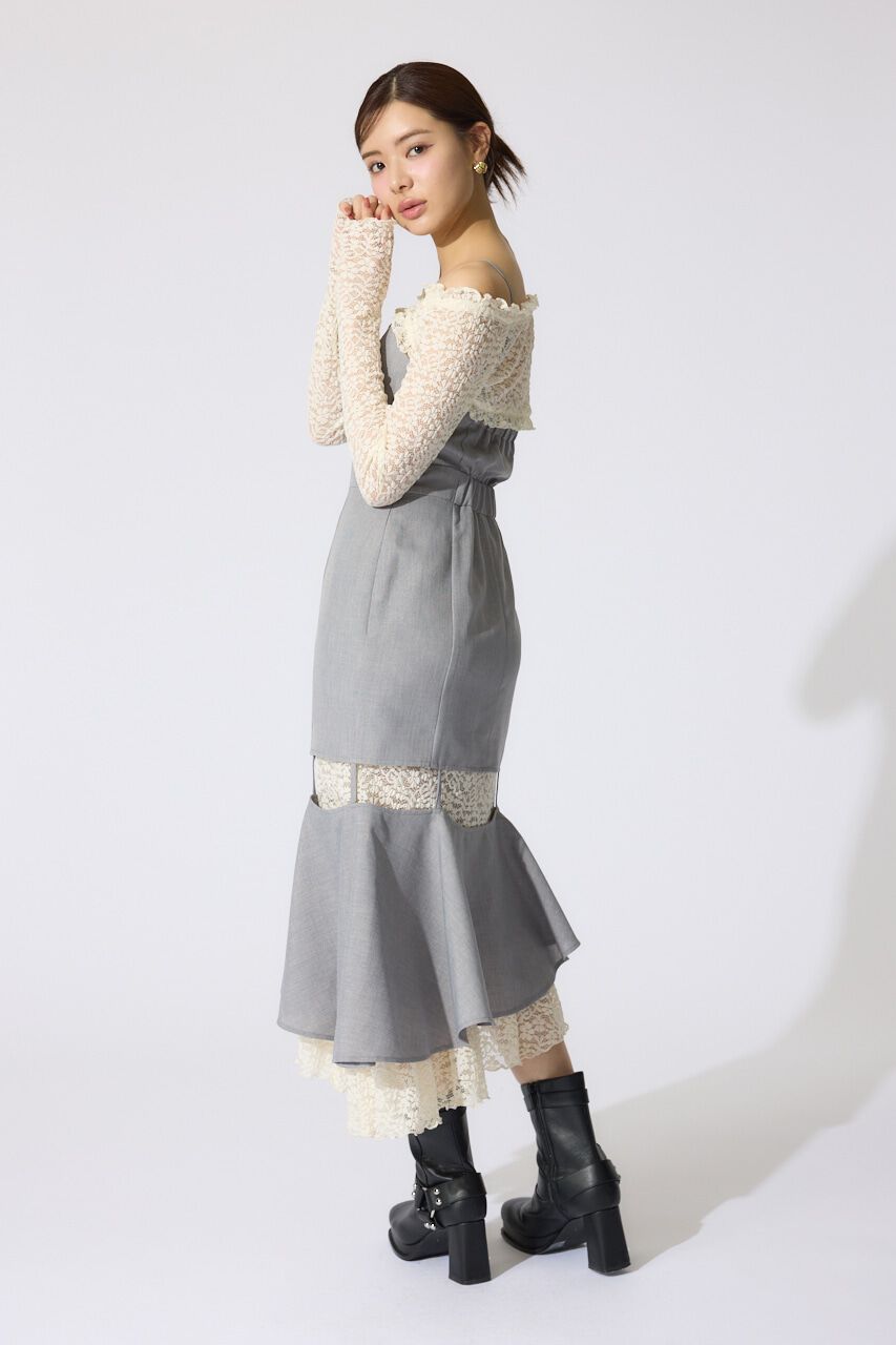 rienda「オフショルレースコンビマーメイドワンピース」|ワンピース|