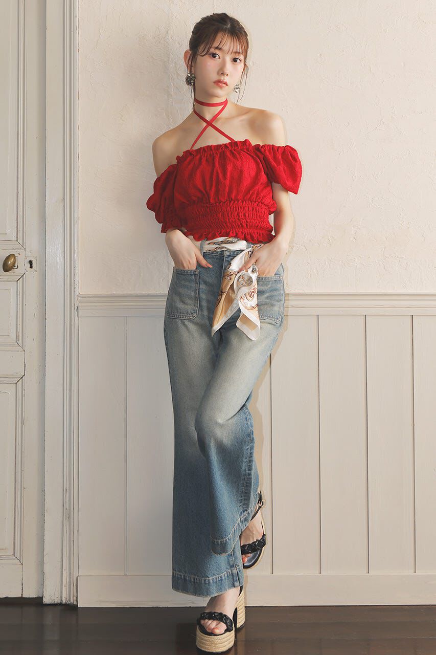 rienda「ブーツカットデニムパンツ」|デニム|L/BLU1