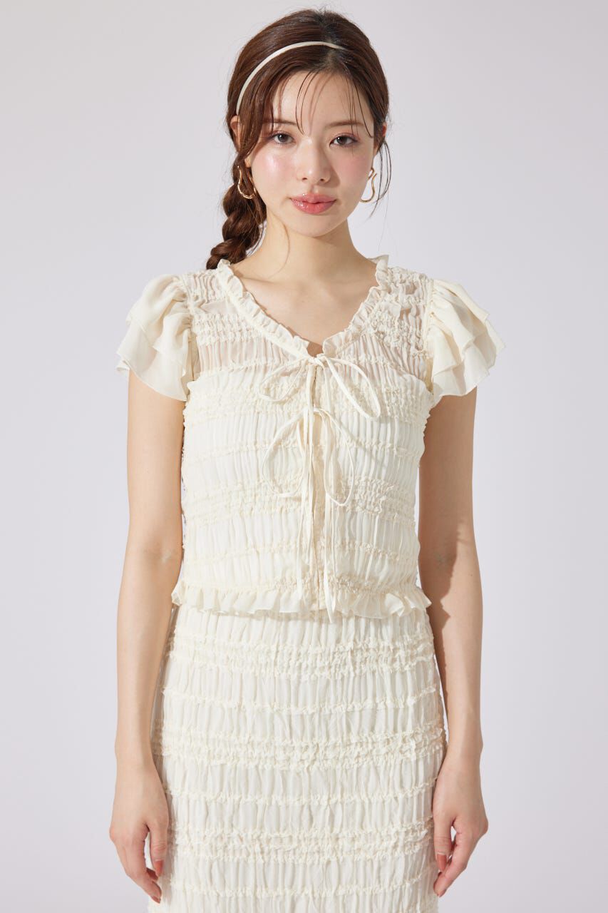 rienda「シャーリングカットトップス」|シャツ・ブラウス|