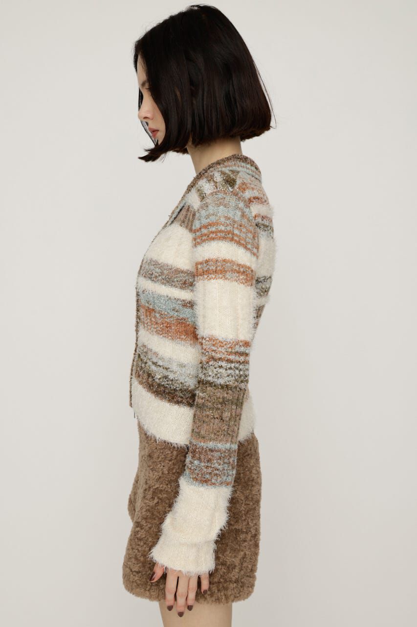 SLY「SHAGGY MIX FRONT ZIP トップス」|ニット・セーター|