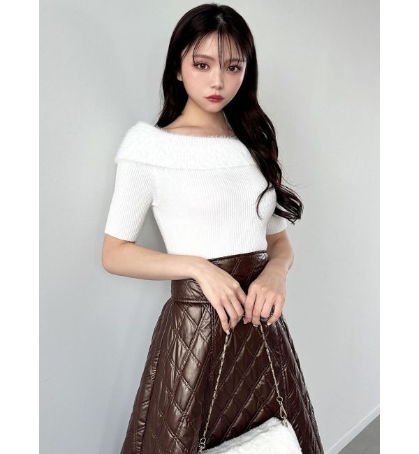 RESEXXY「シャギーコンビオフショルニットトップス」|ニット・セーター|