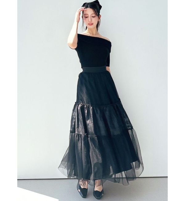 RESEXXY「シャギーコンビオフショルニットトップス」|ニット・セーター|