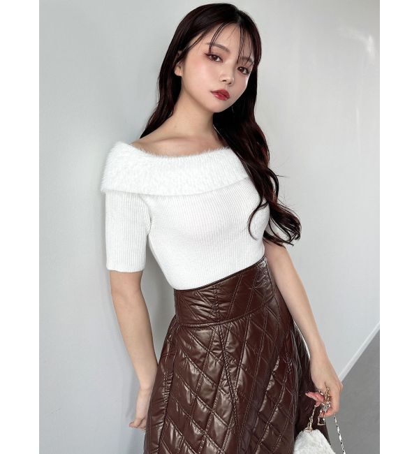 RESEXXY「シャギーコンビオフショルニットトップス」|ニット・セーター|